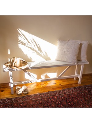 Vogel Home Design Bank Bench Ahşap Rustik Stil Eskitme Bench Bank