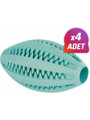 Trixie 4 Adet - Trixie Köpek Rugby Topu Oyuncağı , Dental 11CM