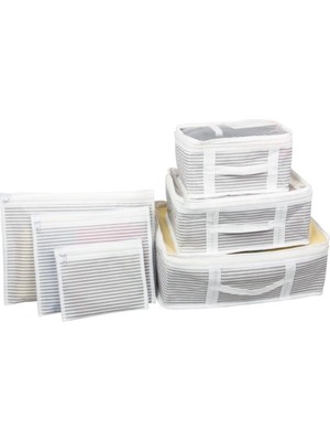 Winbox Bavul Organizer Çizgili 6lı Set