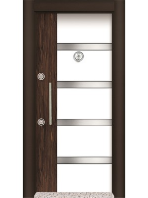 Mono Çelik Kapı MN-1706 Lux Laminant Abanoz Ceviz Çelik Kapı
