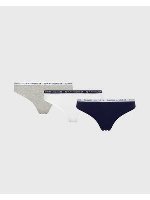 Tommy Hilfiger Kadın Tommy Hilfiger Thong Print 3’lü Kadın Tanga UW0UW02829
