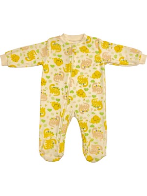 Renkli Puset Kadife Bebek Tulum - Hayvanlar