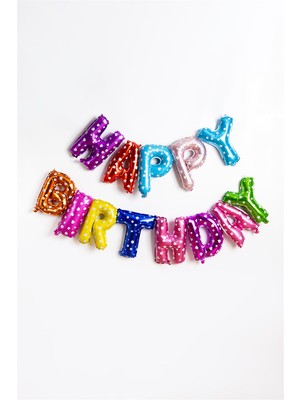 Le Mabelle Kalpli Makaron Happy Birthday Balon Set