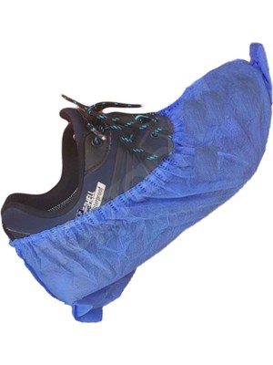 Private Label Tela Spunbond Nonwoven Bez Galoş Tek Kullanımlık Kaymaz Lastikli Mavi Galoş 500 Adet