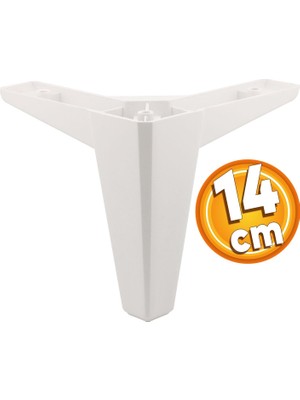Badem10 Sedir Lüks Mobilya Kanepe Sehpa Tv Ünitesi Koltuk Ayağı 14 cm Beyaz Baza Ayak