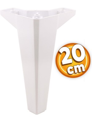 Badem10 Sedir Lüks Mobilya Kanepe Sehpa Tv Ünitesi Koltuk Ayağı 20 cm Beyaz Baza Ayak