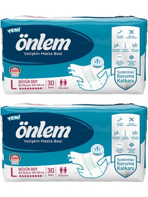 Önlem Yetişkin Hasta Bezi Büyük Boy Large 30 Adet x 2 Paket