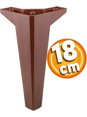 Badem10 Sedir Lüks Mobilya Kanepe Sehpa Tv Ünitesi Konsol Koltuk Ayağı 18 cm Ahşap Desenli Kahverengi  Ayakları