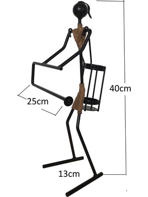 Met&lıfe Kadın Figürlü Siyah Metal Havluluk