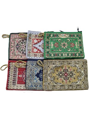 Erdoğan Hobi Bez Cüzdan 6 Adet Kilim Desenli Bez Cüzdan Hediyelik 10X15CM Desenli Bez Cüzdan Hediyelik Cüzdan