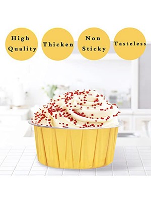 Gorgeous Kapaklı Tatlı Bardaklar, Alüminyum Folyo Muffin Pişirme Kapları, Cupcake Cupcake Kapları Için Tek Kullanımlık Folyo Ramekinler (Yurt Dışından)