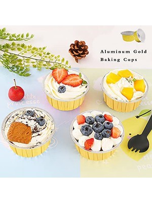 Gorgeous Kapaklı Tatlı Bardaklar, Alüminyum Folyo Muffin Pişirme Kapları, Cupcake Cupcake Kapları Için Tek Kullanımlık Folyo Ramekinler (Yurt Dışından)