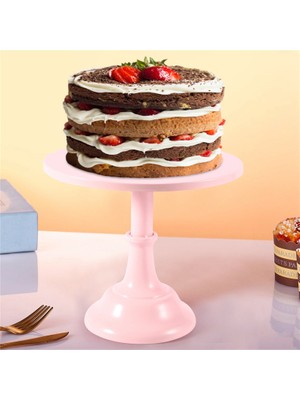 Gorgeous Metal Demir Kek Standı Yuvarlak Kaide Tatlı Tutucu Cupcake Vitrin Doğum Günü Düğün Partisi Için Bakeware (Pembe) (Yurt Dışından)