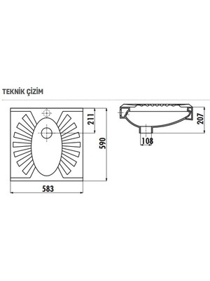 Creavit TP595 Omega Çevre Yıkamalı Tuvalet Taşı 60X60 cm Beyaz