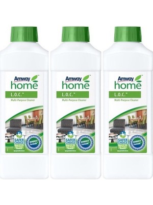 Amway Loc Çok Amaçlı Temizleyici 3 x 1 lt Beyaz Renkli Doğal Kaynaklı Güvenli Formül ™ L.o.c.™
