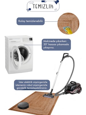 Decomia Home Dijital Kaymaz Yıkanabilir Modern Salon Halısı Mutfak Halısı Koridor Halısı Halı-Yolluk D4094