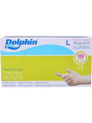 Dolphin Cerrahi Eldiven Pudralı Latex L 100'lü