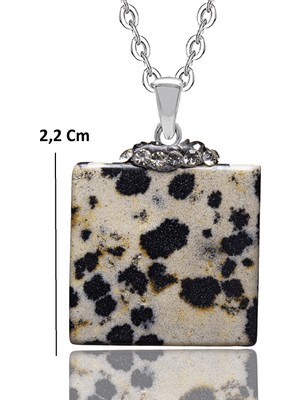 Tesbih Atölyesi Sertifikalı Zirkon Taşlı Bıldırcın Benekli Jasper Taşı Kolye