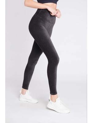 Oroverde Kadın Kadife Fitilli Antrasit Tayt