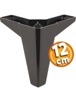 Badem10 Sedir Lüks Mobilya Kanepe Sehpa Tv Ünitesi Koltuk Ayağı 12 cm Siyah Baza Ayak