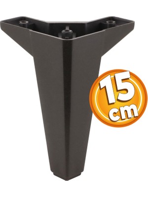Badem10 Sedir Lüks Mobilya Kanepe Sehpa Tv Ünitesi Koltuk Ayağı 15 cm Siyah Baza Ayakları