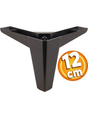 Badem10 Sedir Lüks Mobilya Kanepe Sehpa Tv Ünitesi Koltuk Ayağı 12 cm Siyah Baza Ayak