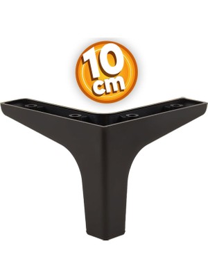 Badem10 Sedef Lüks Mobilya Kanepe Sehpa Tv Ünitesi Koltuk Ayağı 10 cm Siyah Baza Ayakları