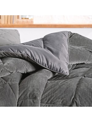 Yataş Bedding Vovin Çift Kişilik Yorgan Velvet 2'li Yastık Kılıfı Antrasit