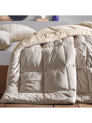 Yataş Bedding Vovin Çift Kişilik Yorgan Velvet 2'li Yastık Kılıfı Bej