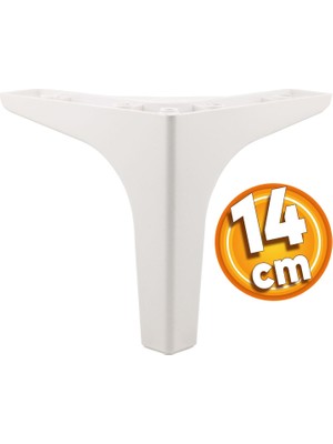 Badem10 Sedef Lüks Mobilya Kanepe Sehpa Tv Ünitesi Koltuk Ayağı 14 cm Beyaz Baza Ayakları