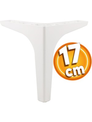 Badem10 Sedef Lüks Mobilya Kanepe Sehpa Tv Ünitesi Koltuk Ayağı 17 cm Beyaz Baza Ayakları