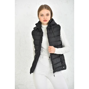 Kadın  Jel Dolgu Çıkarılabilen Fermuarlı Kapüşonlu Günlük Şişme Yelek