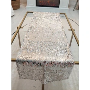 Körfez Kırlent Pul Payetli 6mm Armut Gözyaşı Runner 40 x 120 cm