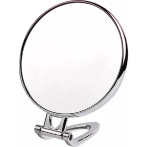 Masaüstü Standlı Makyaj Aynası Katlanabilir Ayna - El Aynası - Yuvarlak Gümüş Renk