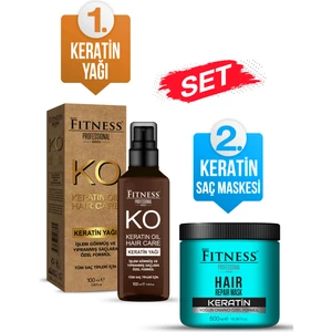 Fitness Professional Yıpranmış ve Kuru Saçlara Özel Onarıcı Keratin Bakım Maskesi ve Yağı Seti