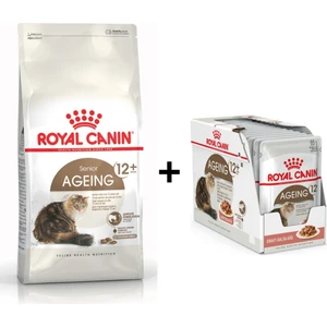 Royal Canin Ageing 12+ Yaşlı Kuru Kedi Maması 2 kg + 12 Adet Yaş Mama