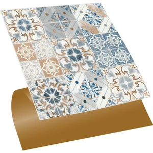 Kendinden Yapışkanlı Mavi Fas 4 Desenli Pvc Karo 30X30 cm (56 Adet) 5m2