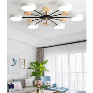 Simaavize Modern Ahşap Detaylı LED Avize