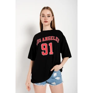 Kadın Los Angeles 91 Baskılı Oversize Tişört