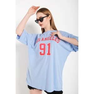 Kadın Los Angeles 91 Baskılı Oversize Tişört