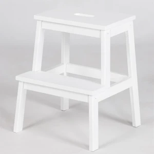 Basamaklı Ahşap Tabure Beyaz Renk