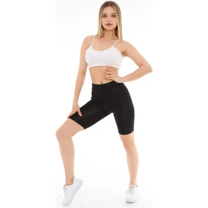 Derya Kurşun Parlak Diz Üstü Biker Tayt 0596