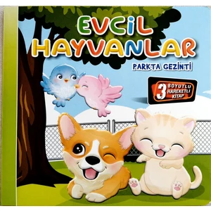 Kids Babies 3 Boyutlu Hareketli Kitap ,evcil Hayvanlar Parkta Gezinti Pop-Up Kitap