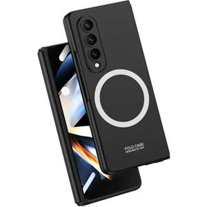 Case 4U Samsung Galaxy Z Fold 4 Kılıf Wireless Şarj Özellikli Kıpta Magsafe Kapak Siyah