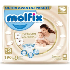 Pure Bebek Bezi Midi No 3 4-9 kg 196'lı
