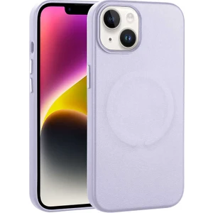 Case 4U Apple iPhone 14 Kılıf PU Deri Magsafe Wireless Şarj Özellikli Derix Kapak Lila