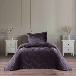 Karaca Home Lamia Mürdüm Kadife Tek Kişilik Yatak Örtüsü