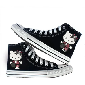 Touz Moda  Hello Kitty Baskılı Siyah Kanvas Ayakkabı