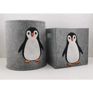 Art Bee Penguen Tasarımlı Küp Bebek Çocuk Odası Organizer Oyuncak Kutusu Seti
