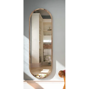 Tarz Design Kemence Ceviz Oval Dekoratif Boy Aynası 50x150 Cm